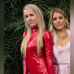 Britney Spears Red Pleather Bodysuit